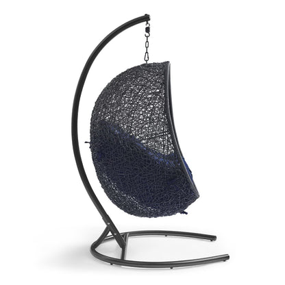 Hanging Rattan Swing Chair And Stand For Patio