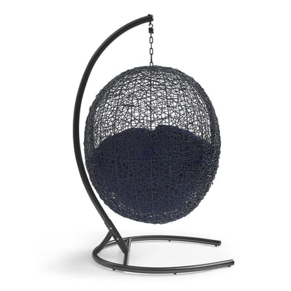 Hanging Rattan Swing Chair And Stand For Patio