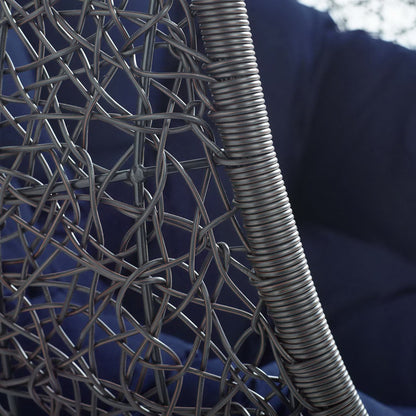 Hanging Rattan Swing Chair And Stand For Patio