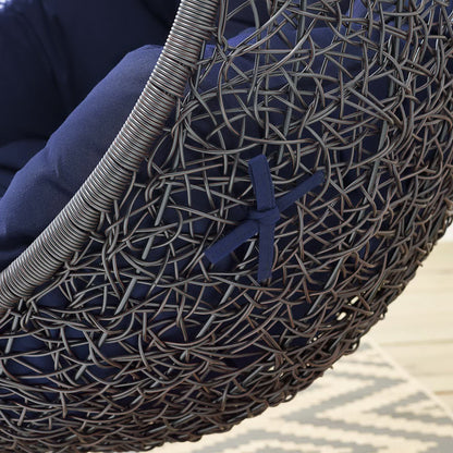 Hanging Rattan Swing Chair And Stand For Patio