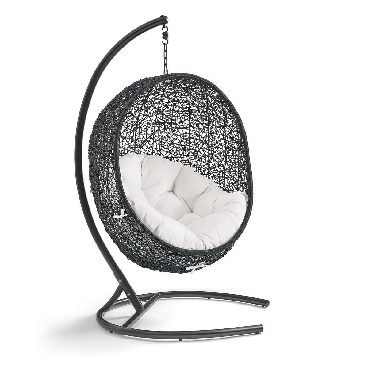 Hanging Rattan Swing Chair And Stand For Patio