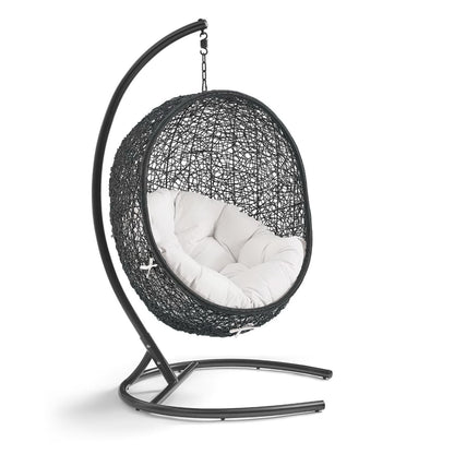 Hanging Rattan Swing Chair And Stand For Patio