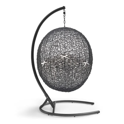 Hanging Rattan Swing Chair And Stand For Patio
