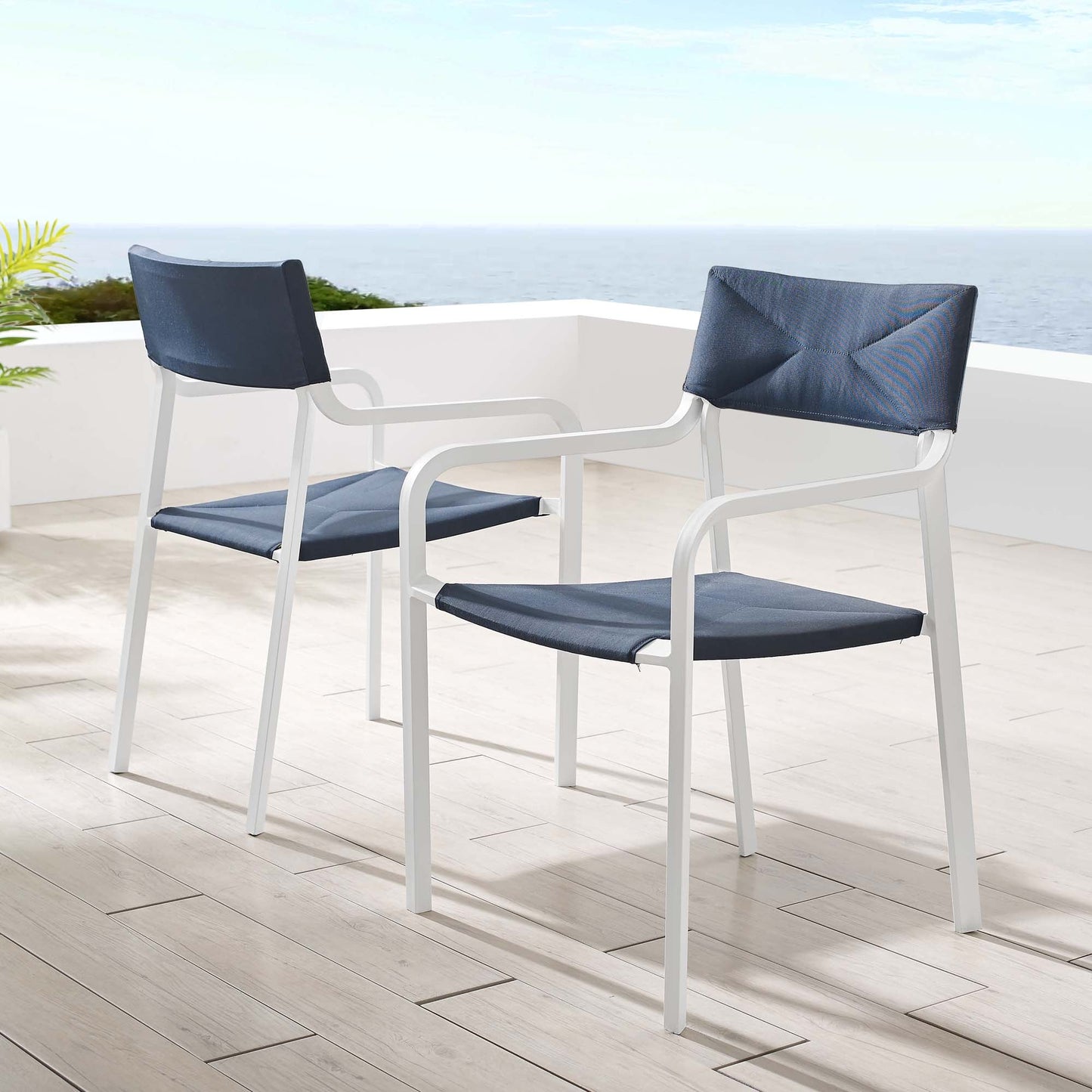 Raleigh Outdoor Aluminum Patio Armchair Set of 2