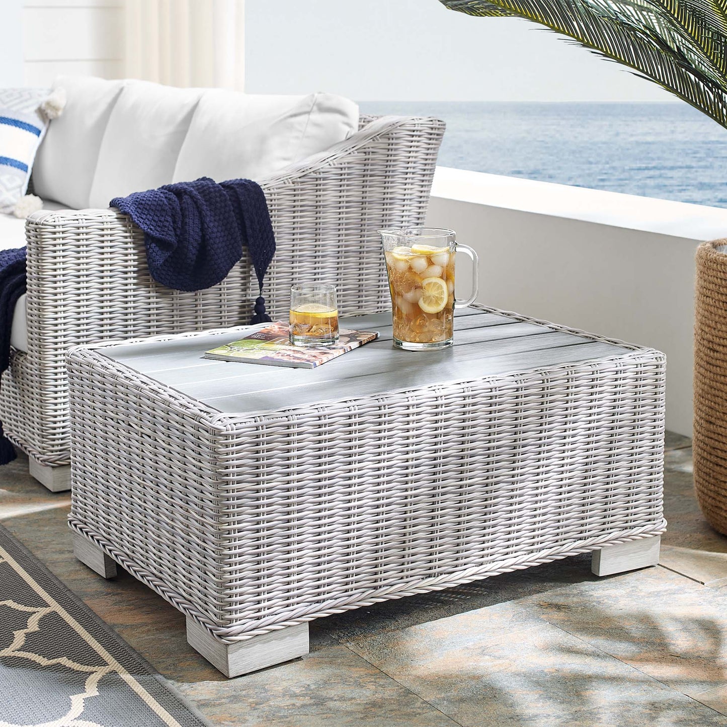 Modway Conway 32 Outdoor Rattan Coffee Table