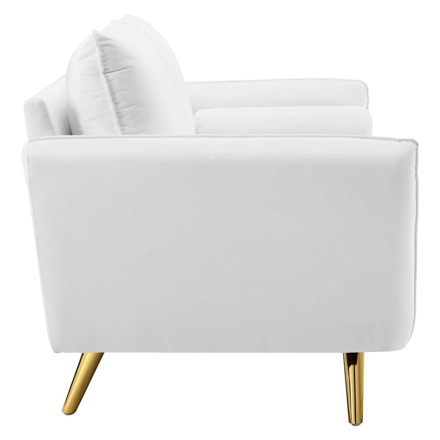 Revive Performance Velvet Sofa by Modway white velvet upholstery with gold legs on Tampa Home & Garden Store