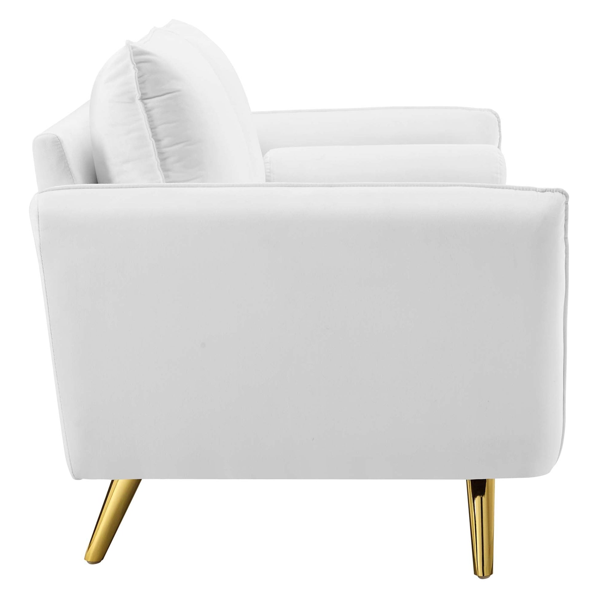 Revive Performance Velvet Sofa by Modway white velvet upholstery with gold legs on Tampa Home & Garden Store