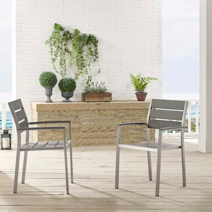 Modway Shore Outdoor Aluminum Dining Chair Set