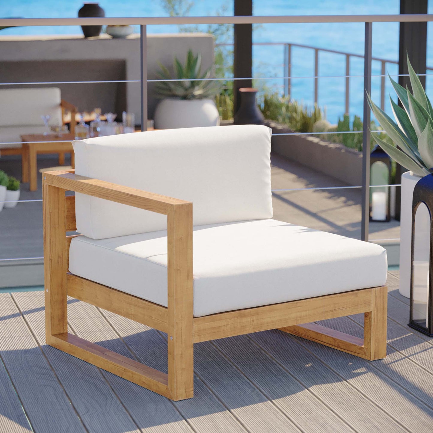 Upland Outdoor Teak Left Arm Chair by Modway