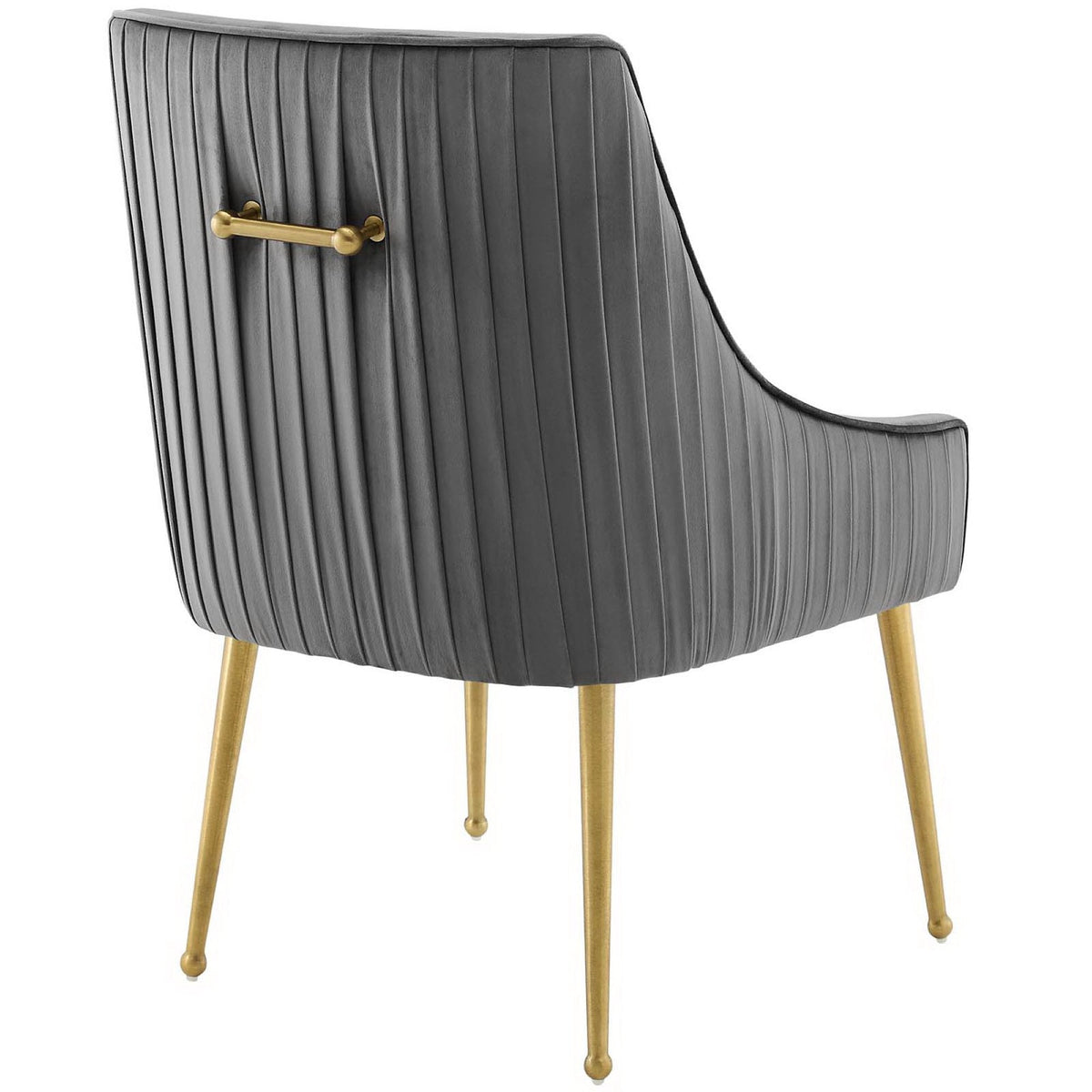 Discern Pleated Back Upholstered Performance Velvet Dining Chair by Modway with gold legs on Tampa Home & Garden Store