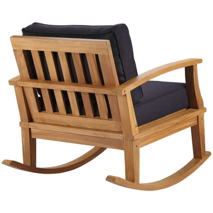 Marina outdoor teak rocking chair with dark cushions by Modway on Tampa Home & Garden Store