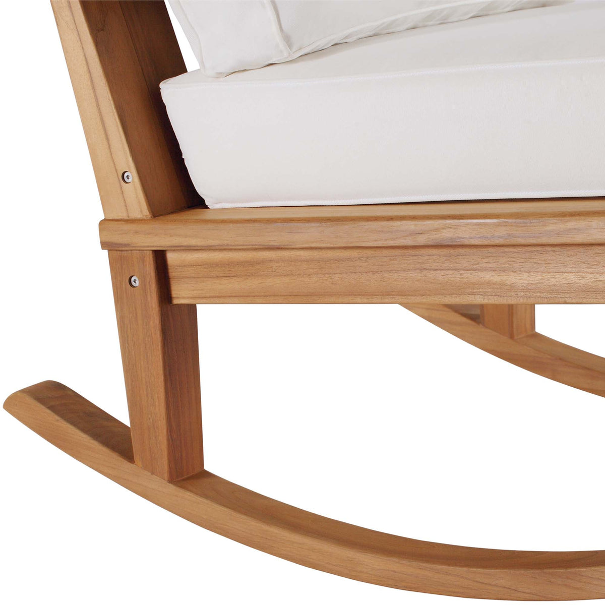 Marina outdoor teak rocking chair with white cushions by Modway on Tampa Home & Garden Store