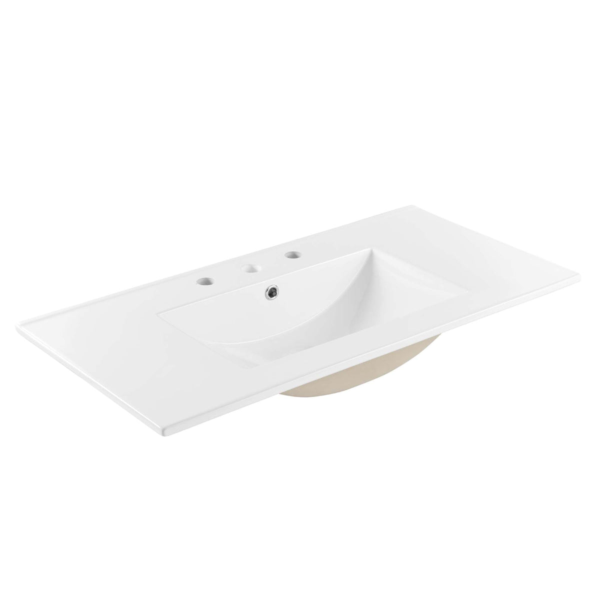 Cayman bathroom sink by Modway, white ceramic rectangular basin with built in overflow on Tampa Home & Garden Store