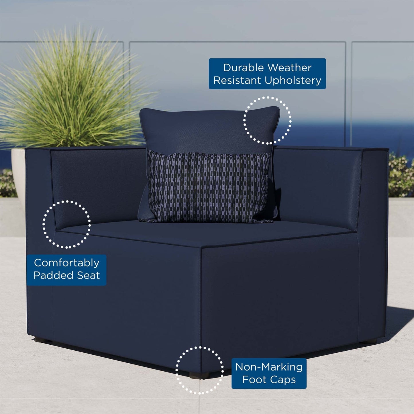 Saybrook Outdoor Patio Sectional Sofa and Chair