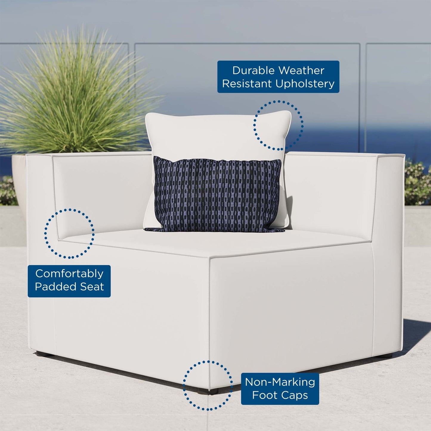 Saybrook Outdoor Patio Sectional Sofa and Chair