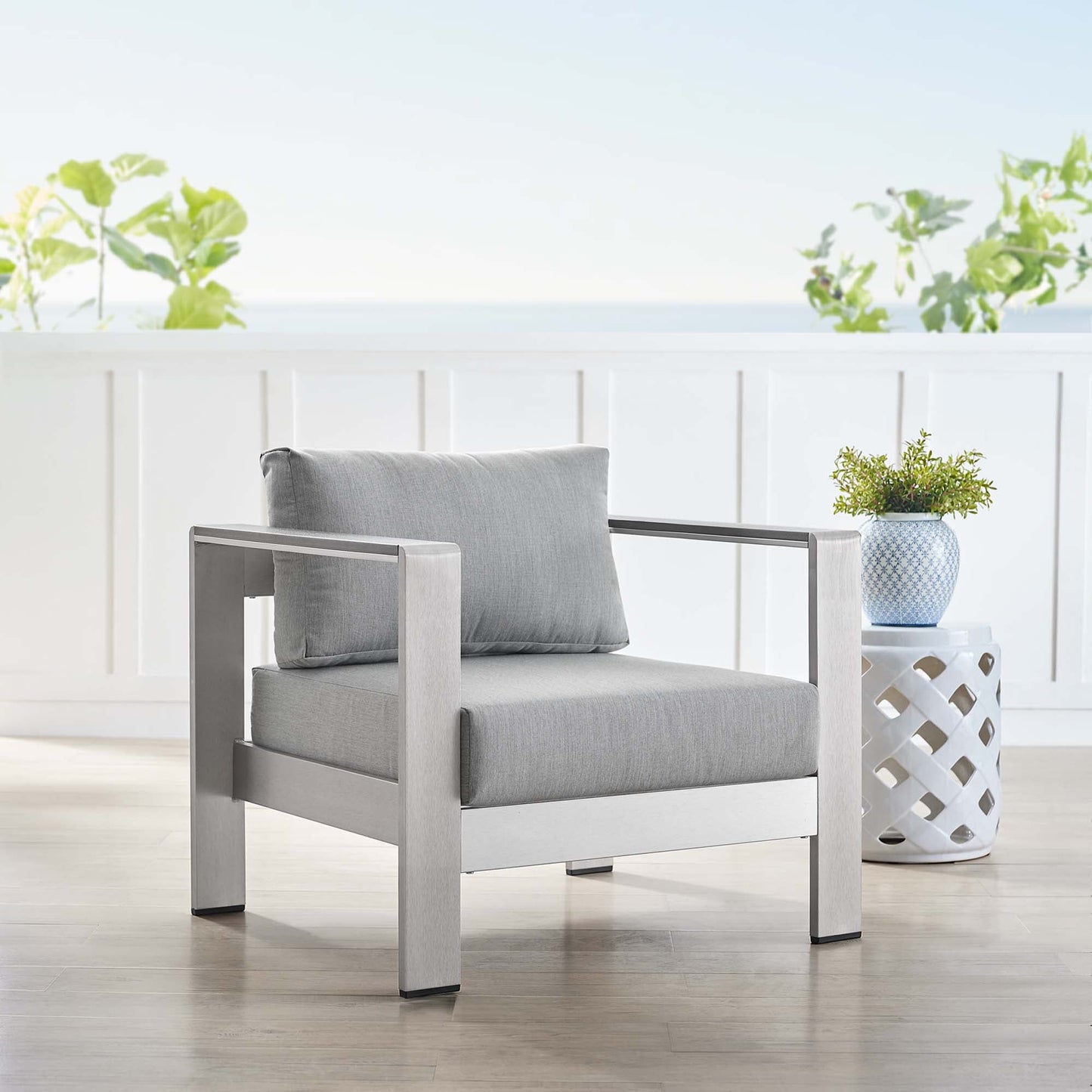 Shore Aluminum and Sunbrella Patio Armchair