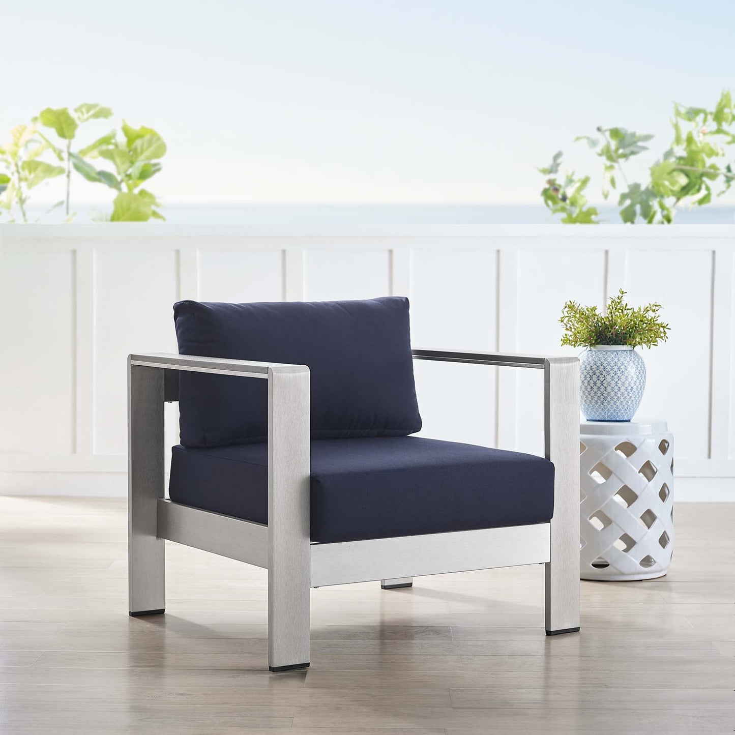 Shore Aluminum and Sunbrella Patio Armchair