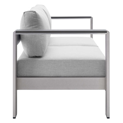 Shore Aluminum and Sunbrella Outdoor Loveseat