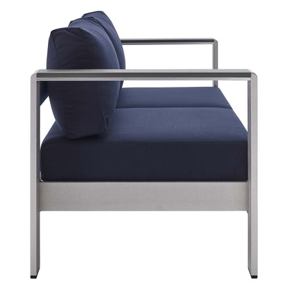 Shore Aluminum and Sunbrella Outdoor Loveseat
