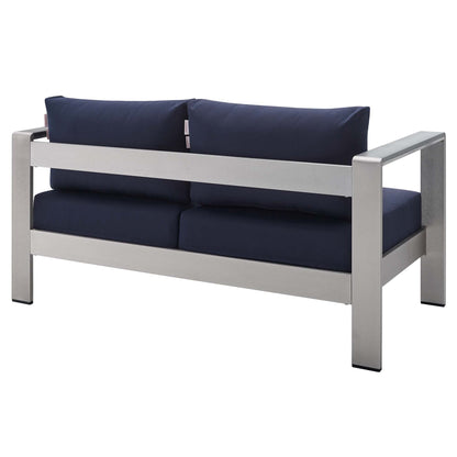 Shore Aluminum and Sunbrella Outdoor Loveseat