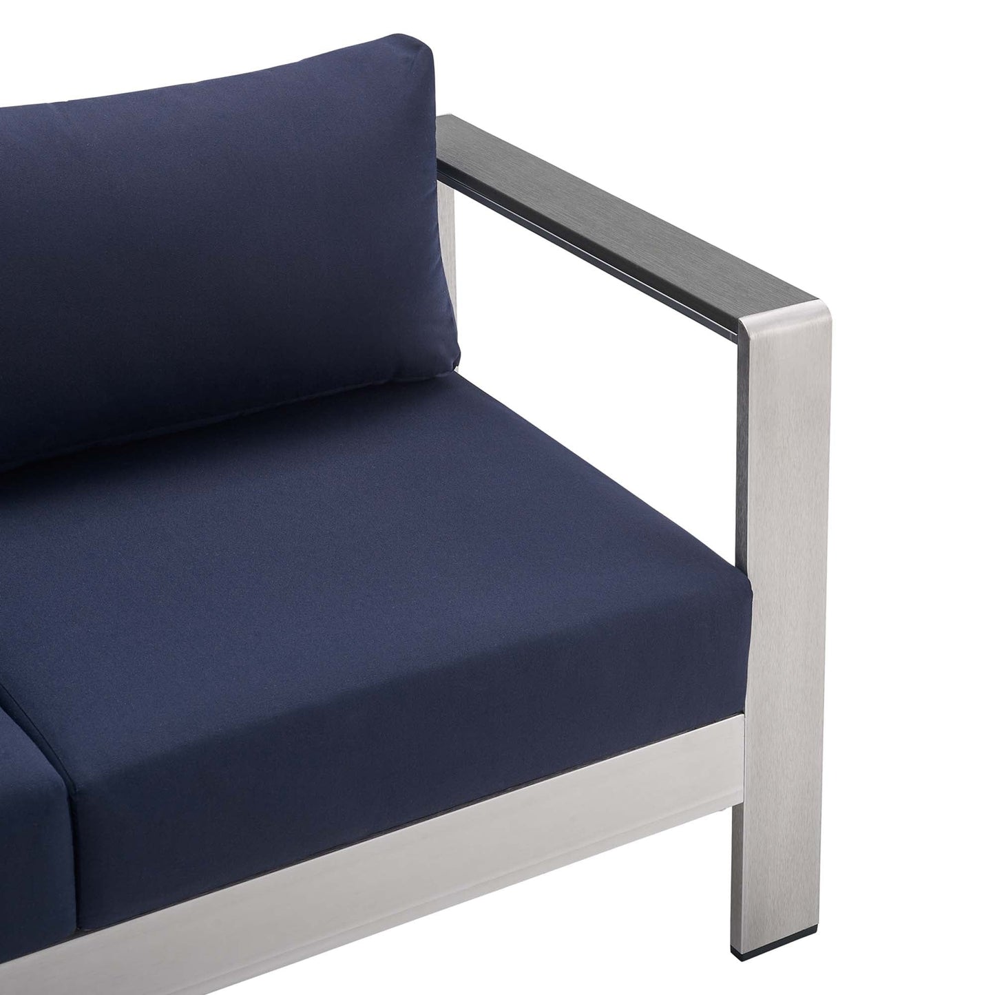 Shore Aluminum and Sunbrella Outdoor Loveseat