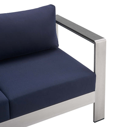 Shore Aluminum and Sunbrella Outdoor Loveseat