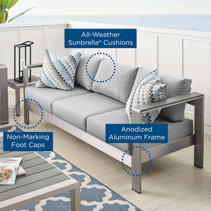 Modway Shore Sunbrella and Outdoor Sofa Set