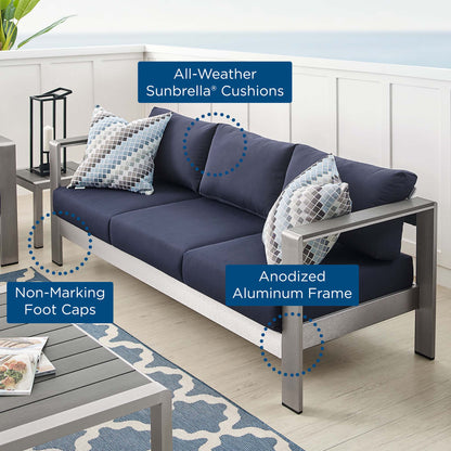Modway Shore Sunbrella and Outdoor Sofa Set