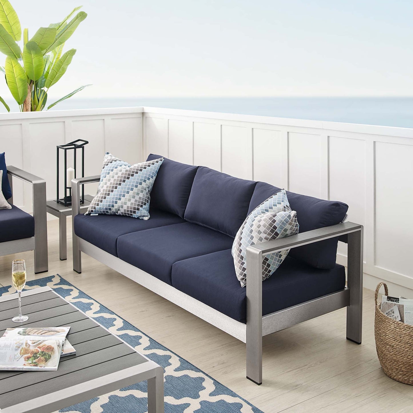 Modway Shore Sunbrella and Outdoor Sofa Set