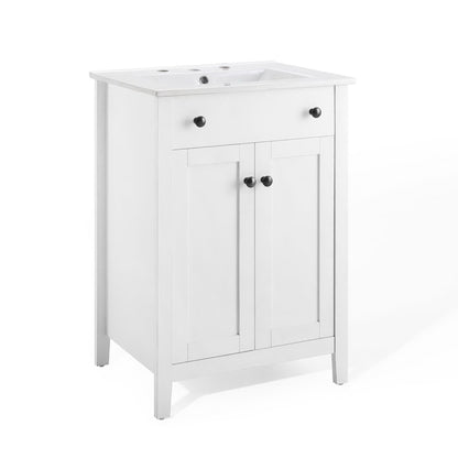Nantucket bathroom vanity white with black knob hardware by HouseOfZazla on Tampa Home & Garden Store