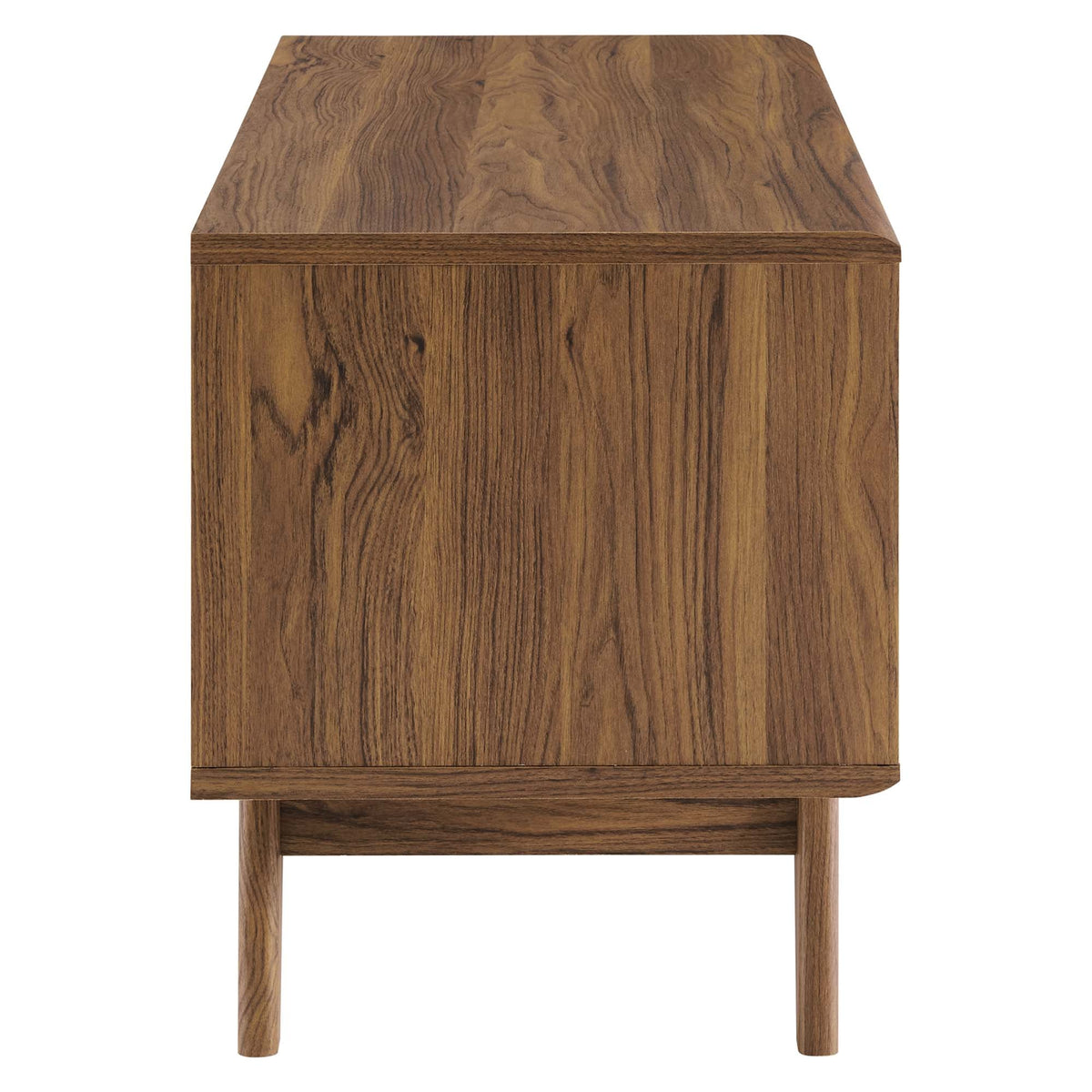 Envision vinyl record display stand by Modway in warm wood finish on Tampa Home & Garden Store