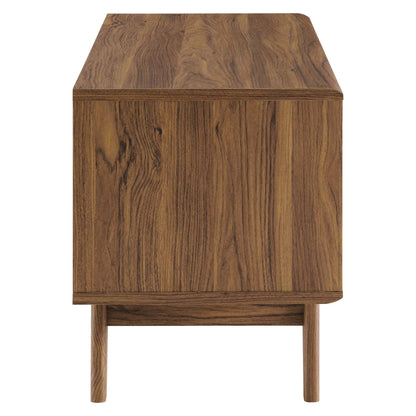 Envision vinyl record display stand by Modway in warm wood finish on Tampa Home & Garden Store