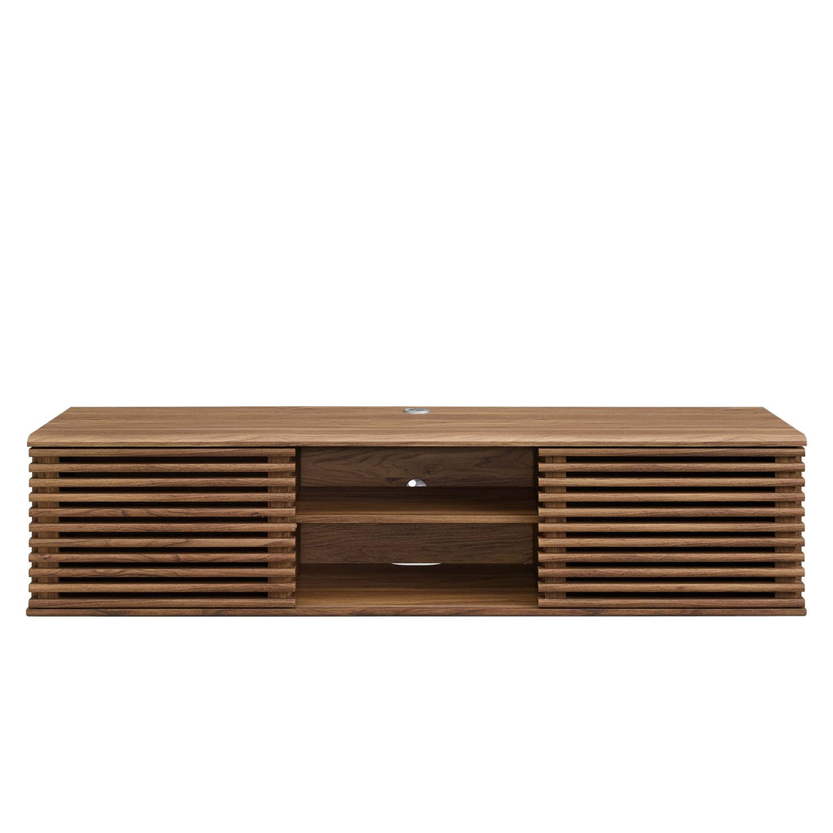 Render Wall-Mount Media Console TV Stand by Modway, wood with slats on Tampa Home & Garden Store