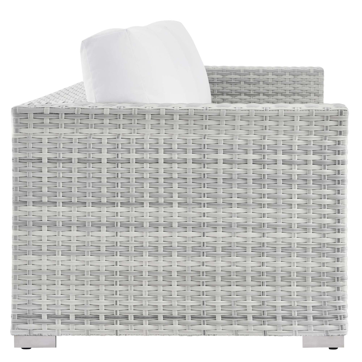 Convene Outdoor Patio Sofa by Modway, white cushioned wicker on Tampa Home & Garden Store