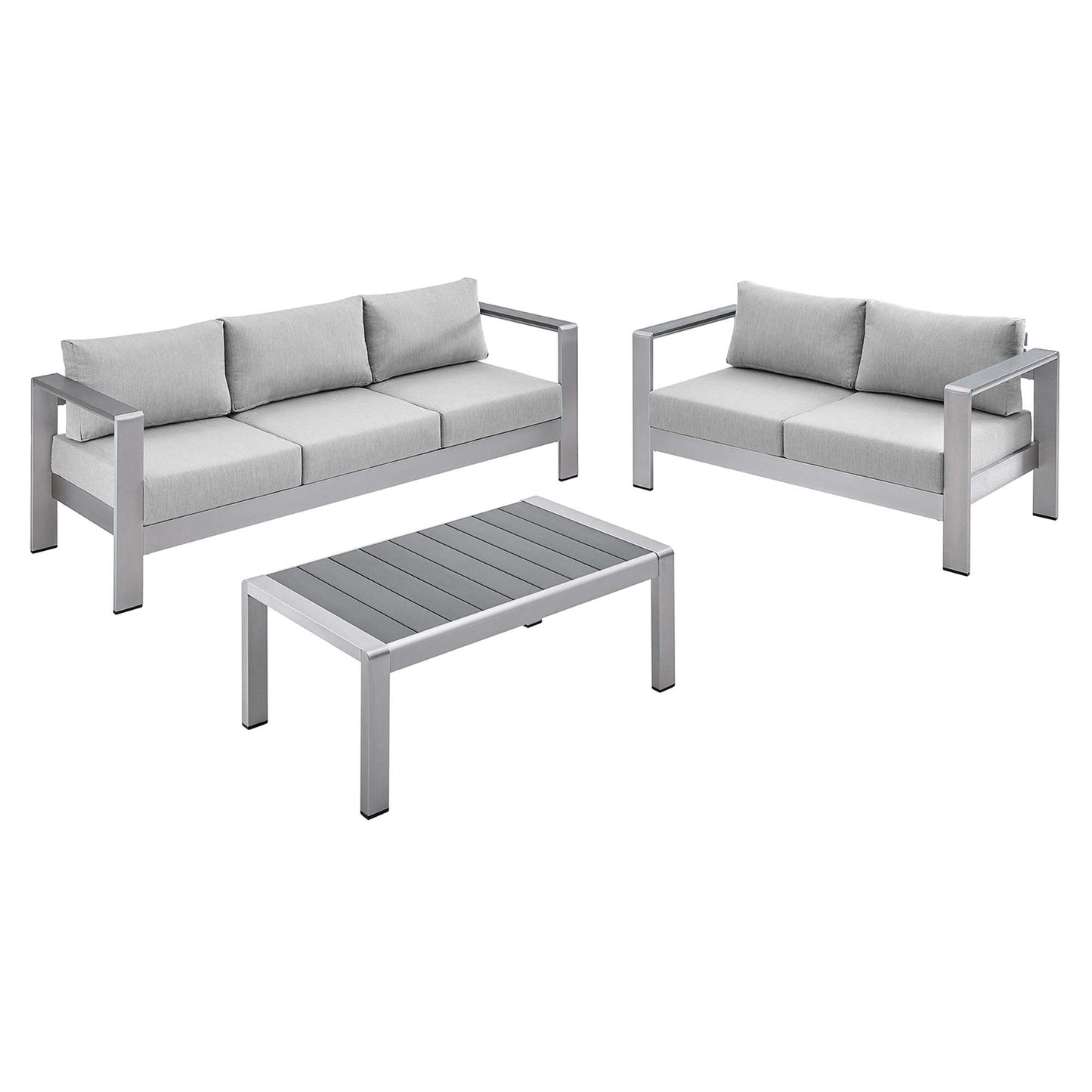 Shore 3 Piece Aluminum Outdoor Patio Set