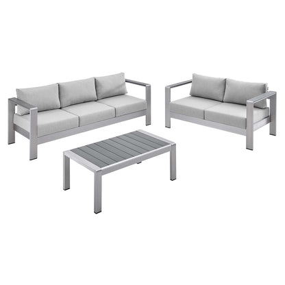 Shore 3 Piece Aluminum Outdoor Patio Set