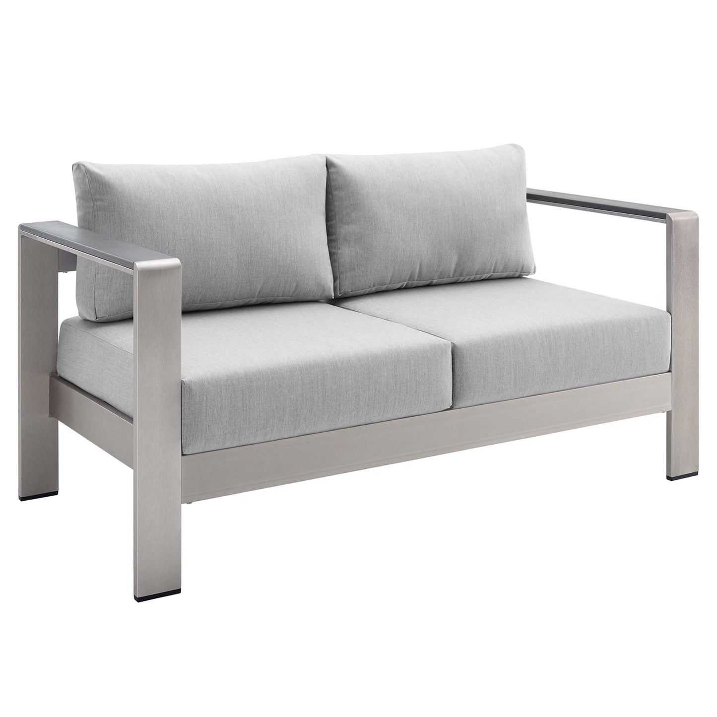 Shore 7 Piece Sunbrella Fabric Outdoor Patio Aluminum Set with gray cushions by Modway on Tampa Home & Garden Store