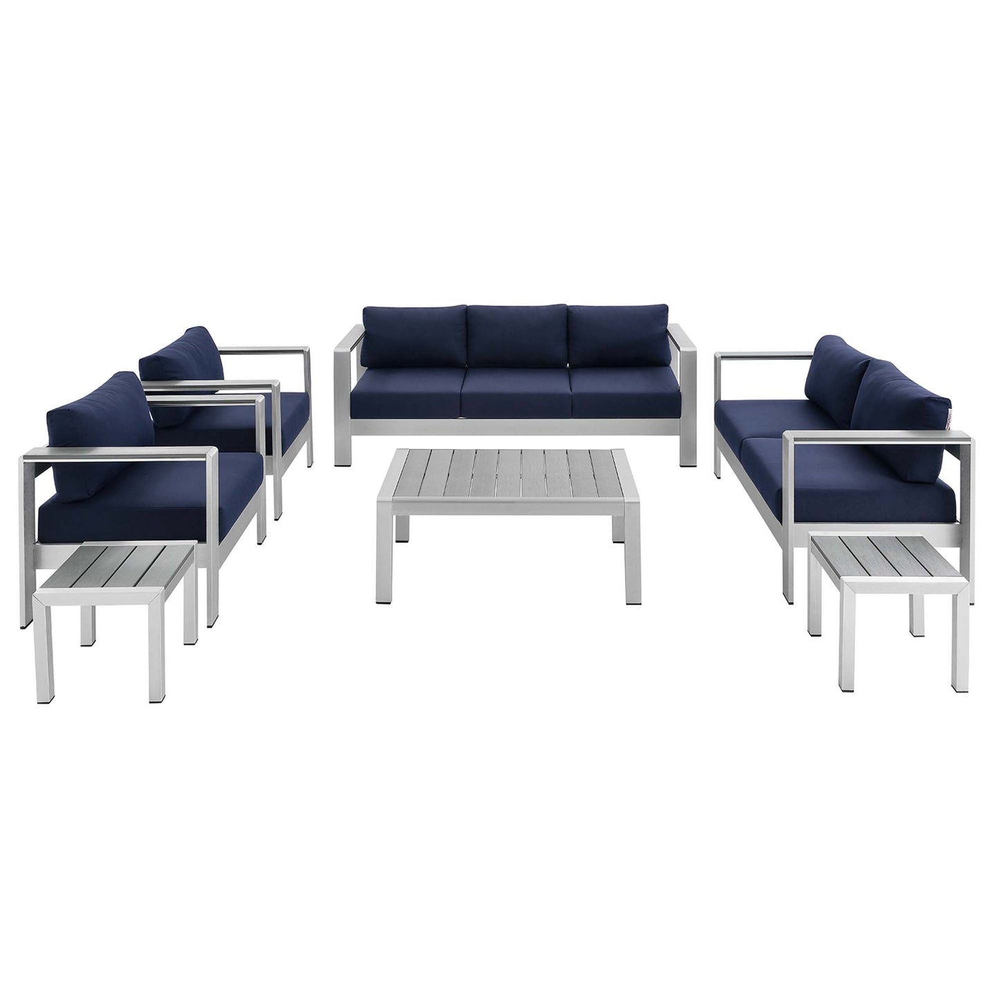 Modway Shore 7 Piece Outdoor Aluminum Set