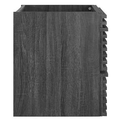 Render wall-mount bathroom vanity cabinet espresso wood with slats on Tampa Home & Garden Store
