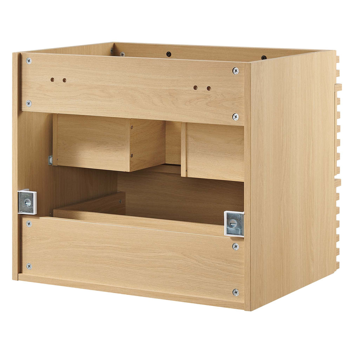 Render wall-mount bathroom vanity cabinet in natural wood finish by HouseOfZazla on Tampa Home & Garden Store