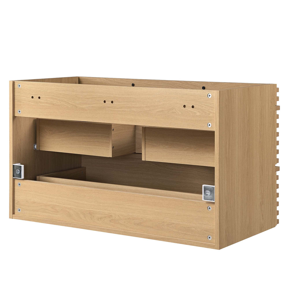 Render wall-mount bathroom vanity cabinet in natural oak finish by Modway for HouseOfZazla on Tampa Home & Garden Store