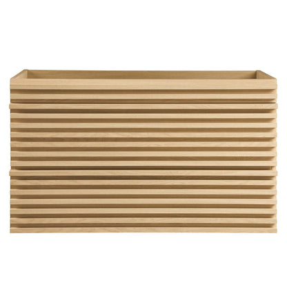 Render Wall-Mount Bathroom Vanity Cabinet by Modway natural wood slat finish on Tampa Home & Garden Store