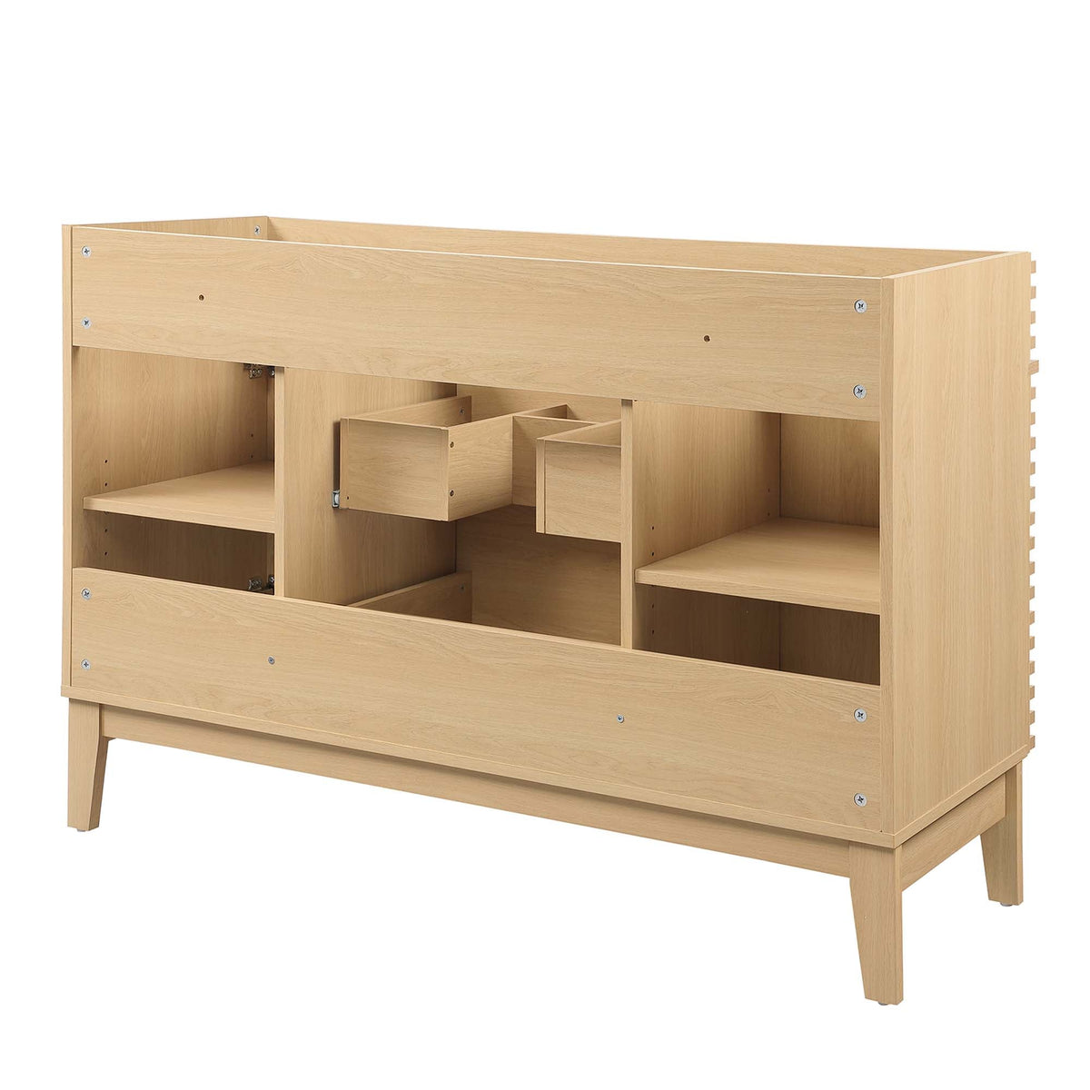 Render 48in single sink bathroom vanity cabinet in natural wood with cubby storage by Modway on Tampa Home & Garden Store