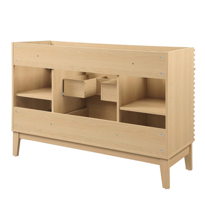 Render 48in single sink bathroom vanity cabinet in natural wood with cubby storage by Modway on Tampa Home & Garden Store