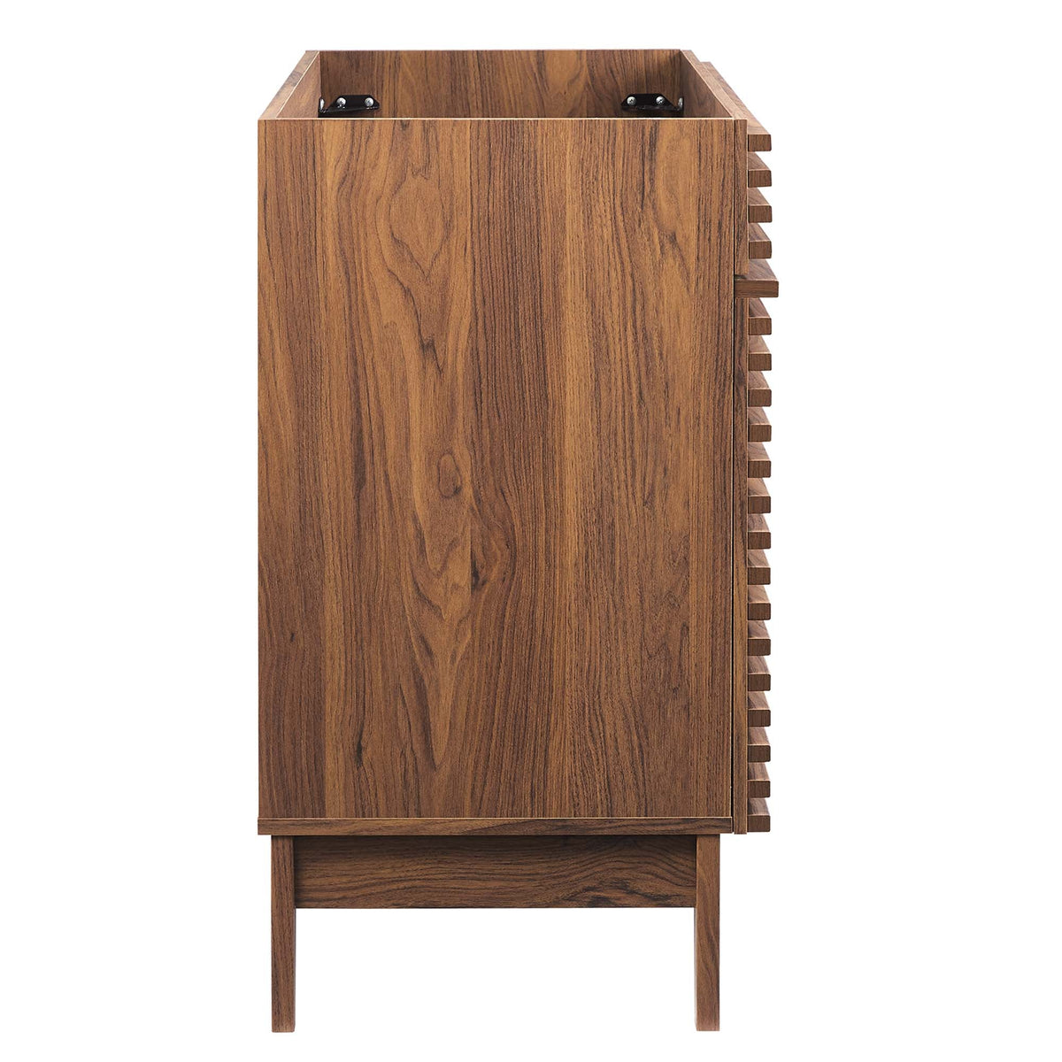 Render 48in single-sink bathroom vanity cabinet Modway in walnut wood with slatted side on Tampa Home & Garden Store