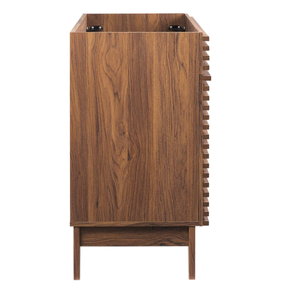Render 48in single-sink bathroom vanity cabinet Modway in walnut wood with slatted side on Tampa Home & Garden Store