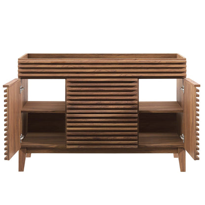 Render 48in wooden single sink bathroom vanity with slatted panels by Modway HouseOfZazla on Tampa Home & Garden Store