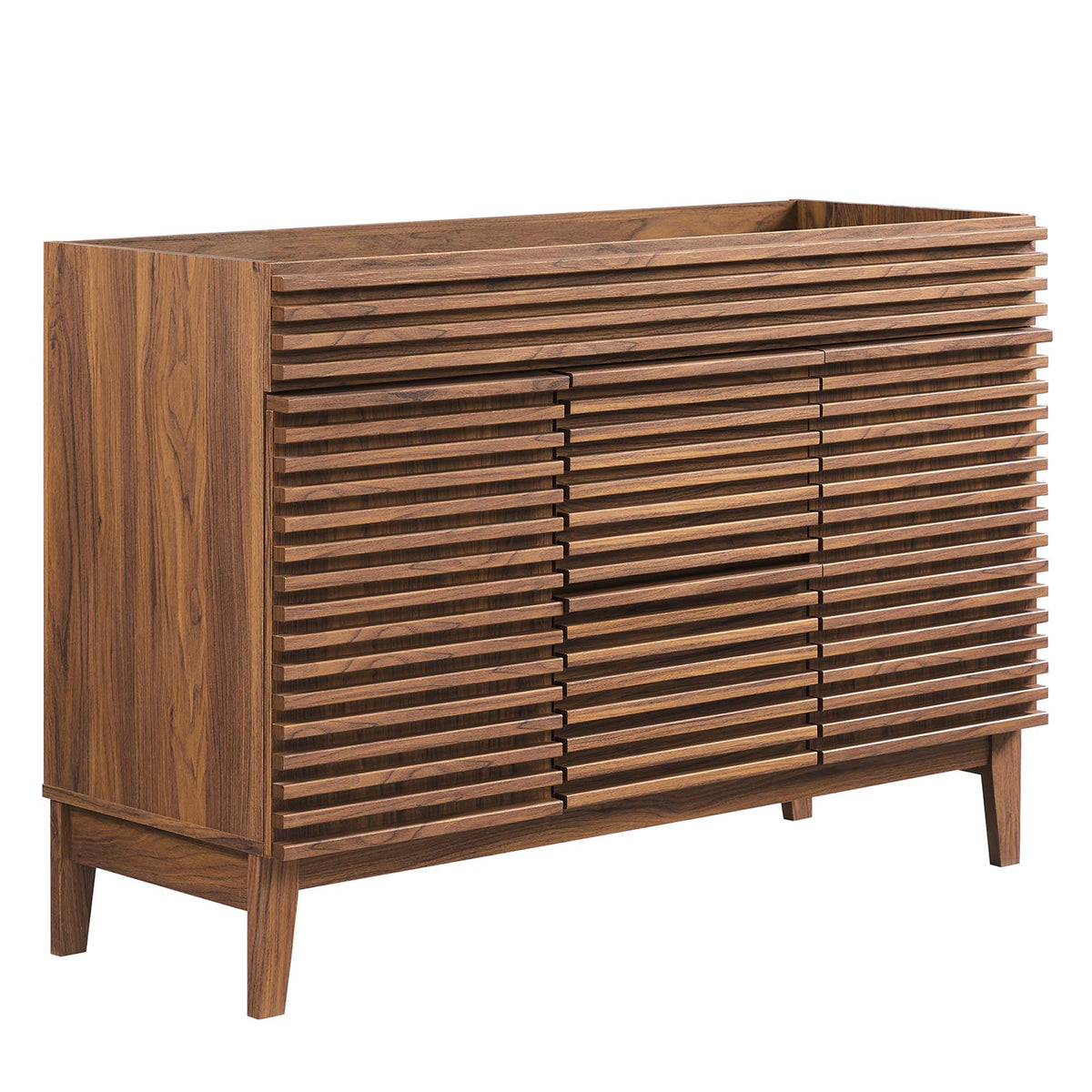 Bathroom vanity cabinet 48in double sink compatible, wood slatted front HouseOfZazla on Tampa Home & Garden Store