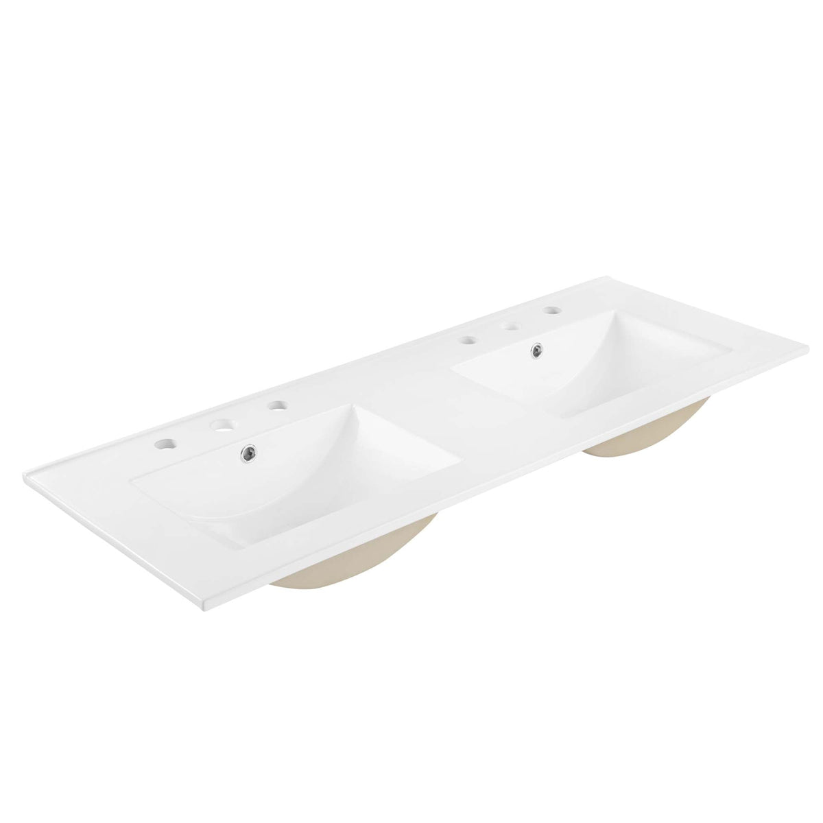 Cayman double basin bathroom sink white porcelain with dual bowls by Modway on Tampa Home & Garden Store