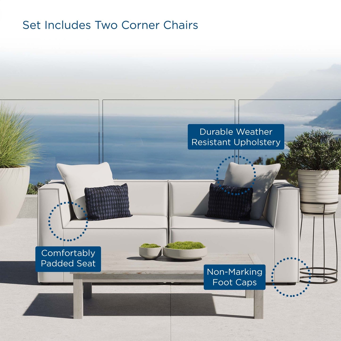 Saybrook 2 Piece Outdoor Upholstered Sofa